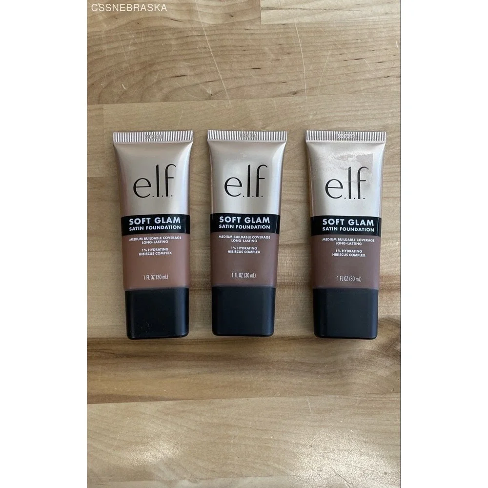 e.l.f. Cosmetics Soft Glam Satin Foundation Lot of 3 Shades 52‎ 60 1 oz Each New